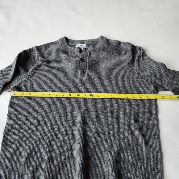 William Rast Shirt Womens Gray Longsleeve Henley Solid Waffle Knit - Picture 8 of 9